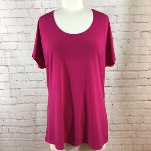 Jockey Women’s Person to Person Pink Stretch Scoop Neck Shirt - Size Large